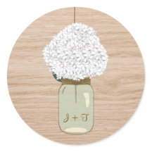White Hydrangea & Country Mason Jar Vrijgezellenfe