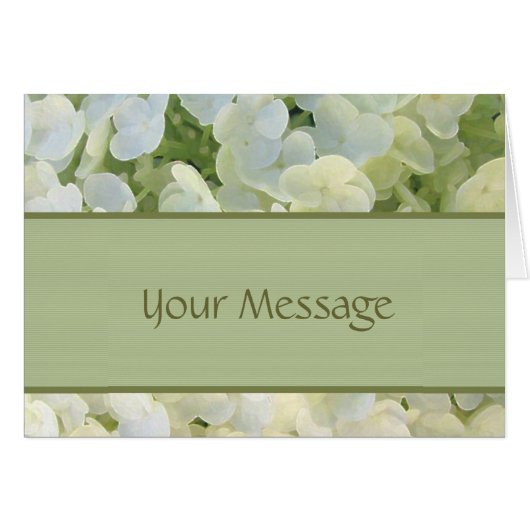 White hydrangea custom card (Voorkant Horizontaal)