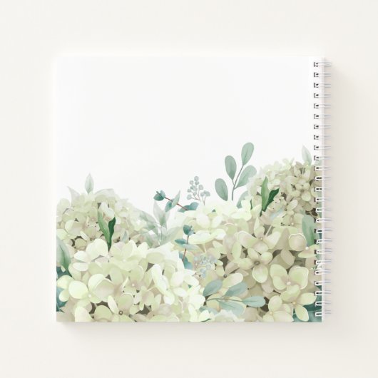 White Hydrangea doop gastenboek Notitieboek (Achterkant)