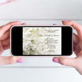 White Hydrangea Floral Engagement Party Kaart