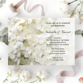White Hydrangea Floral Engagement Party Kaart