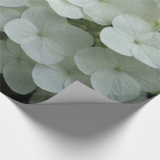  White Hydrangea Floral Foto Cadeaupapier (Hoek)