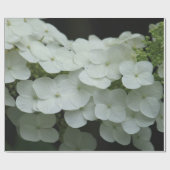  White Hydrangea Floral Foto Cadeaupapier (Vlak)