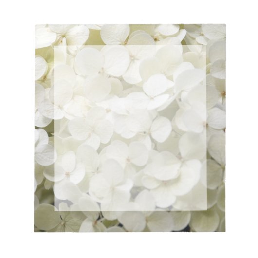 White Hydrangea Floral Notitieblok (Voorkant)