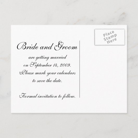 White Hydrangea Floral Save the Date Aankondigingskaart (Achterkant)