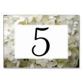 White Hydrangea Floral Table Numbers Kaart (Voorkant)