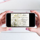 White Hydrangea Floral Wedding Kaart