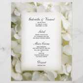 White Hydrangea Floral Wedding Menu (Voorkant)