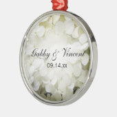 White Hydrangea Floral Wedding Metalen Ornament (Links)