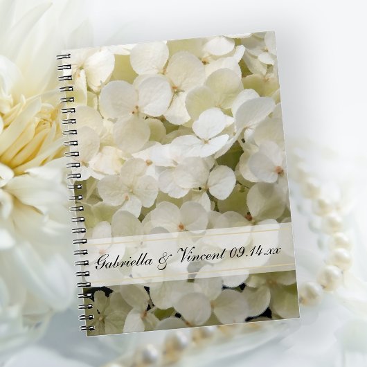 White Hydrangea Floral Wedding Notitieboek