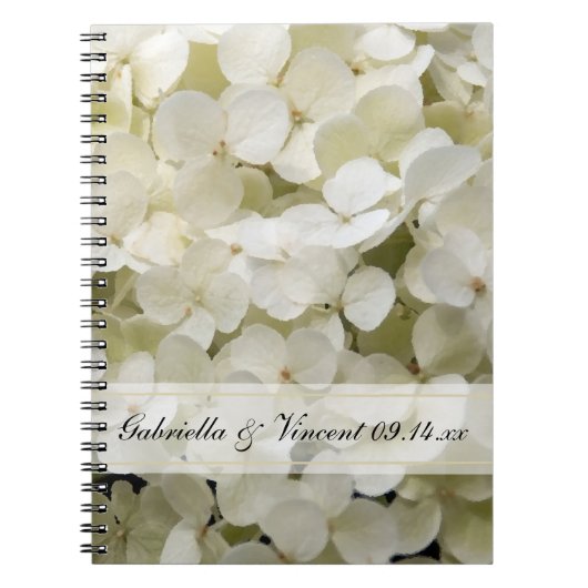 White Hydrangea Floral Wedding Notitieboek (Voorkant)
