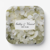 White Hydrangea Floral Wedding Papieren Bordje (Voorkant)