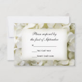 White Hydrangea Floral Wedding RSVP Kaart (Voorkant)
