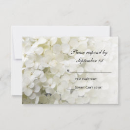 White Hydrangea Floral Wedding RSVP Response Kaart