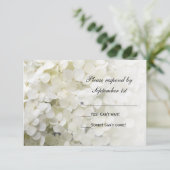 White Hydrangea Floral Wedding RSVP Response Kaart (Staand voorkant)