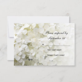 White Hydrangea Floral Wedding RSVP Response Kaart