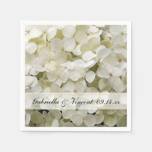 White Hydrangea Floral Wedding Servet (Voorkant)
