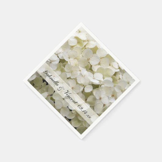 White Hydrangea Floral Wedding Servet (Hoek)