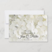 White Hydrangea Flower Deel een Geheugenbegrafenis Notitiekaartje (Voorkant)