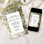 White Hydrangea Flower Engagement Party - uitnodig Kaart