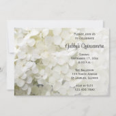 White Hydrangea Flower Quinceanera Invitation Kaart (Voorkant)