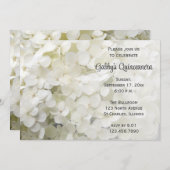 White Hydrangea Flower Quinceanera Invitation Kaart (Voorkant / Achterkant)