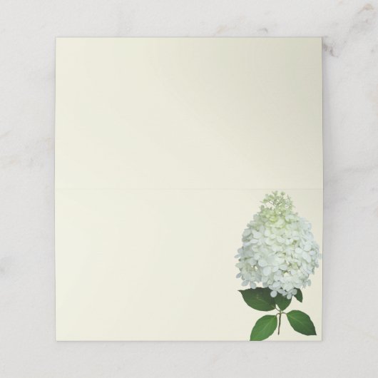 White Hydrangea Flower Tented Place Kaarten Plaatskaartje (Buitenkant ongevouwen)