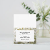 White Hydrangea Flower Wedding Charity Favor Kaart (Staand voorkant)