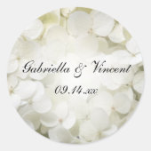White Hydrangea Flower Wedding Envelope Seal Ronde Sticker (Voorkant)