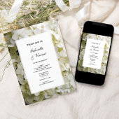 White Hydrangea Flower Wedding Kaart