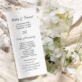 White Hydrangea Flower Wedding Programme Programmakaart