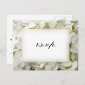 White Hydrangea Flower Wedding RSVP Response Uitnodiging Briefkaart (Voorkant / Achterkant)