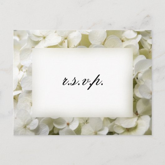 White Hydrangea Flower Wedding RSVP Response Uitnodiging Briefkaart (Voorkant)