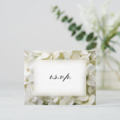 White Hydrangea Flower Wedding RSVP Response Uitnodiging Briefkaart (Staand voorkant)