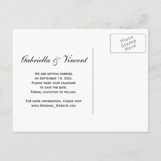 White Hydrangea Flower Wedding Save the Date Aankondigingskaart (Achterkant)