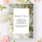 White Hydrangea Flower Wedding Save the Date Kaart