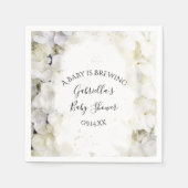 White Hydrangea Flowers Baby is Brewer Shower Servet (Voorkant)