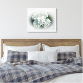 White Hydrangea Flowers Canvas Afdruk (Insitu (Slaapkamer))