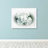 White Hydrangea Flowers Canvas Afdruk (Insitu (Houten vloer))