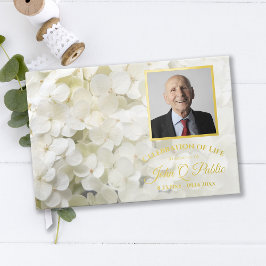 White Hydrangea Flowers Celebration of Life Gastenboek