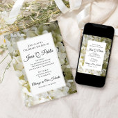 White Hydrangea Flowers Celebration of Life Kaart