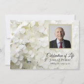 White Hydrangea Flowers Celebration of Life Kaart (Voorkant)