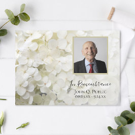White Hydrangea Flowers Death Jubileum Kaart