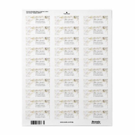 White Hydrangea Flowers Waterverf Label (Full Sheet)