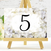 White Hydrangea Flowers Waterverf Table Numbers Kaart