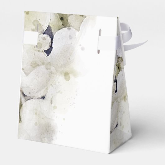 White Hydrangea Flowers Waterverf Wedding Bedankdoosjes (Achterkant)