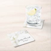 White Hydrangea Flowers Waterverf Wedding Kartonnen Onderzetters (Insitu)