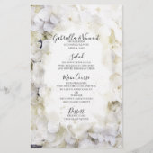 White Hydrangea Flowers Waterverf Wedding Menu (Voorkant)