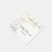 White Hydrangea Flowers Waterverf Wedding Napkins Servet (Hoek)