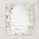 White Hydrangea Flowers Waterverf Wedding Plaatskaartje (Buitenkant ongevouwen)